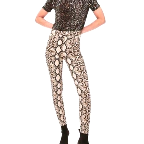 Zara Tan Snakeskin Print  Jean's - Picture 2 of 10